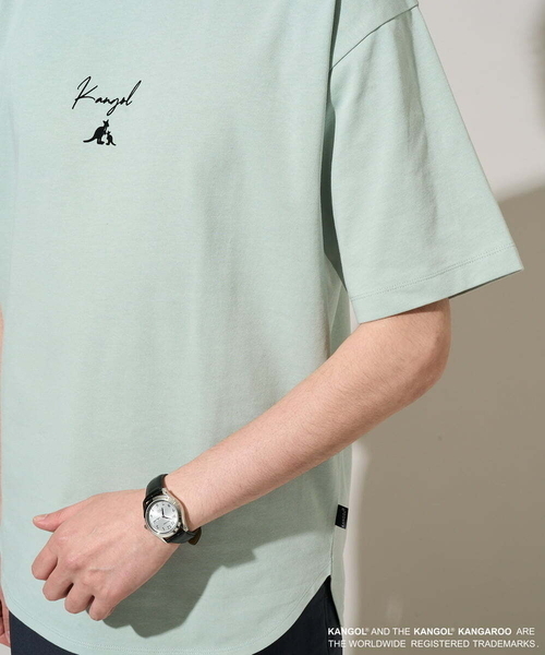 a.v.v(アーヴェヴェ)の「【コラボ/接触冷感】KANGOLスクエアプリントロングシルエットカットソー(Tシャツ/カットソー・メンズ・ミント・46)」の17枚目の写真