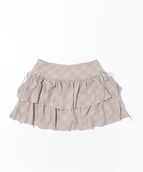 Anely(アネリー)の「Anely チェック柄 サイド リボン ティアード ミニ スカート(スカート・レディース・グレー/ベージュ/ラベンダー・S/FREE)」の20枚目の写真