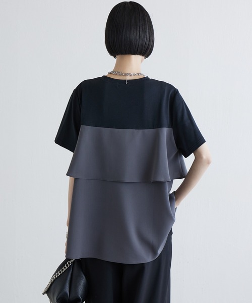 Lui's(ルイス)の「ペプラムフレアドッキングTシャツ(Tシャツ/カットソー・レディース・ブラック/オフホワイト・FREE)」の14枚目の写真