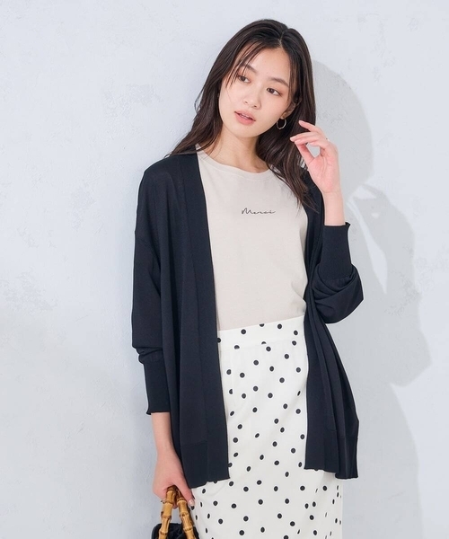 a.v.v（アーヴェヴェ）の「【UVカット/接触冷感】さらさらタッチトッパーカーディガン（カーディガン/ボレロ・レディース・グレー系その他/ブラック/ホワイト/ネイビー/クリーム・36/38/40）」の3枚目の写真