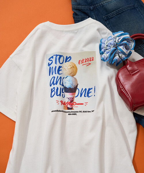 FREAK'S STORE（フリークスストア）の「限定展開　別注 YEH! Photo バック プリント 半袖 Tシャツ（Tシャツ/カットソー・レディース・ライトグレー/オフホワイト/ブラック・ﾌﾘ-）」の11枚目の写真