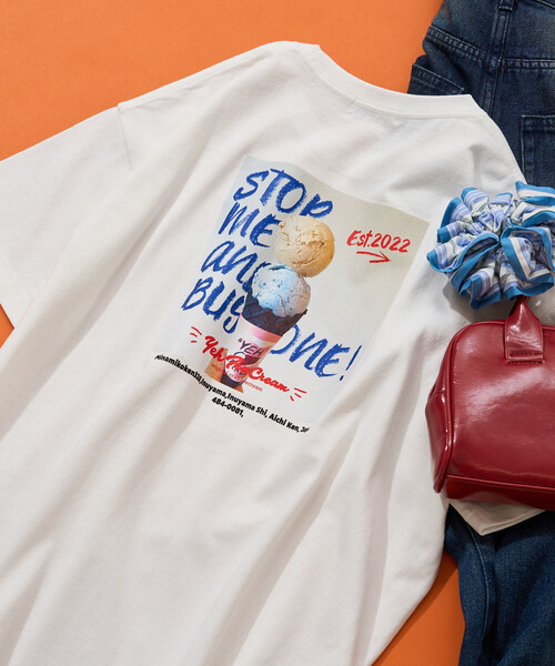 FREAK'S STORE（フリークスストア）の「限定展開　別注 YEH! Photo バック プリント 半袖 Tシャツ（Tシャツ/カットソー・レディース・ライトグレー/オフホワイト/ブラック・ﾌﾘ-）」の12枚目の写真