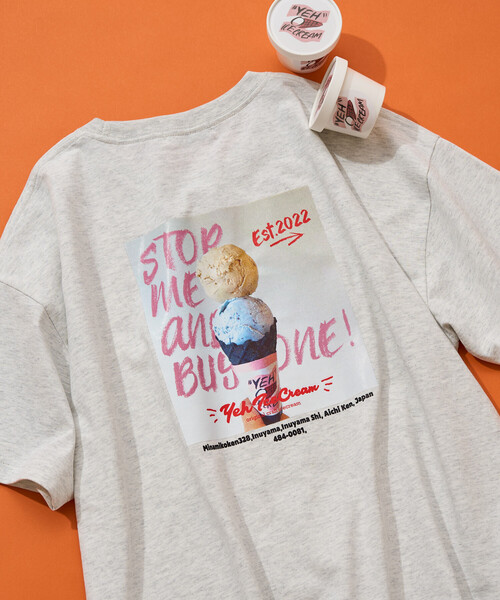 FREAK'S STORE（フリークスストア）の「限定展開　別注 YEH! Photo バック プリント 半袖 Tシャツ（Tシャツ/カットソー・レディース・ライトグレー/オフホワイト/ブラック・ﾌﾘ-）」の16枚目の写真