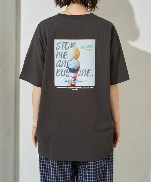 FREAK'S STORE（フリークスストア）の「限定展開　別注 YEH! Photo バック プリント 半袖 Tシャツ（Tシャツ/カットソー・レディース・ライトグレー/オフホワイト/ブラック・ﾌﾘ-）」の22枚目の写真