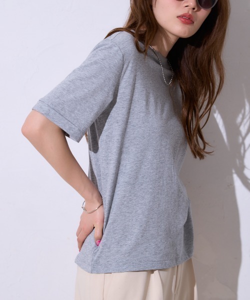 TRIANGLE PALETTE(トライアングルパレット)の「サイロコットン 5分袖 ロールアップTシャツ(Tシャツ/カットソー・レディース・ホワイト/ブラック/グレー・FREE)」の21枚目の写真