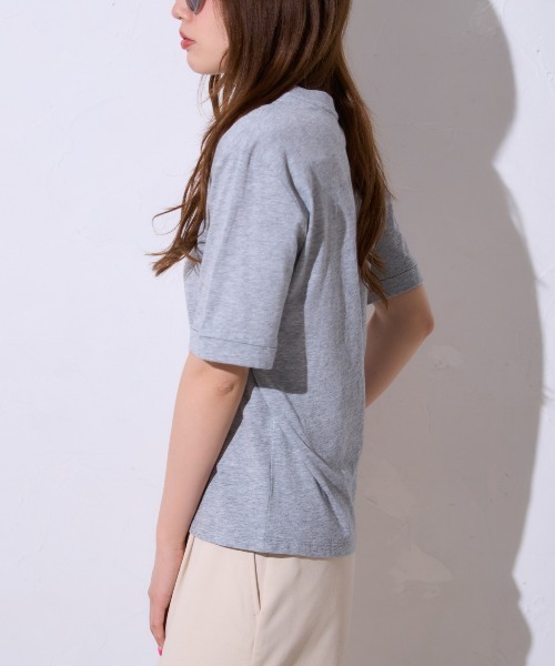 TRIANGLE PALETTE(トライアングルパレット)の「サイロコットン 5分袖 ロールアップTシャツ(Tシャツ/カットソー・レディース・ホワイト/ブラック/グレー・FREE)」の17枚目の写真