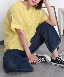 【吸水速乾/UVケア/抗菌防臭】リネンドルマンシャツ バンドカラー