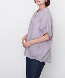 libelle more（リベル モア）の「【吸水速乾／UVケア／抗菌防臭】リネンドルマンシャツ バンドカラー（シャツ/ブラウス）」