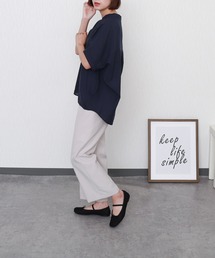 libelle more（リベル モア）の「【吸水速乾／UVケア／抗菌防臭】リネンドルマンシャツ バンドカラー（シャツ/ブラウス）」