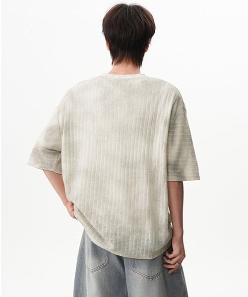Ressaca(レサーカ)の「オーバーサイズヘンリーネックTシャツ(Tシャツ/カットソー・メンズ・アイボリー/ブラック/ブルー・XL/M/L)」の5枚目の写真