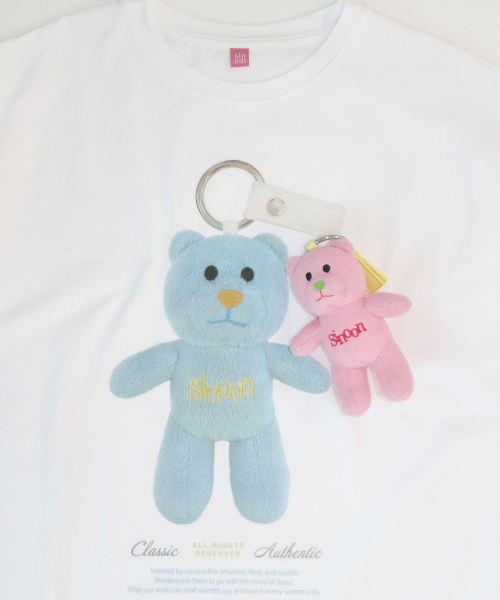 SINOON(シヌーン)の「NOONI Bear Keyring T-Shirt (Cotton Blue)(Tシャツ/カットソー・レディース・ブルー・FREE)」の3枚目の写真