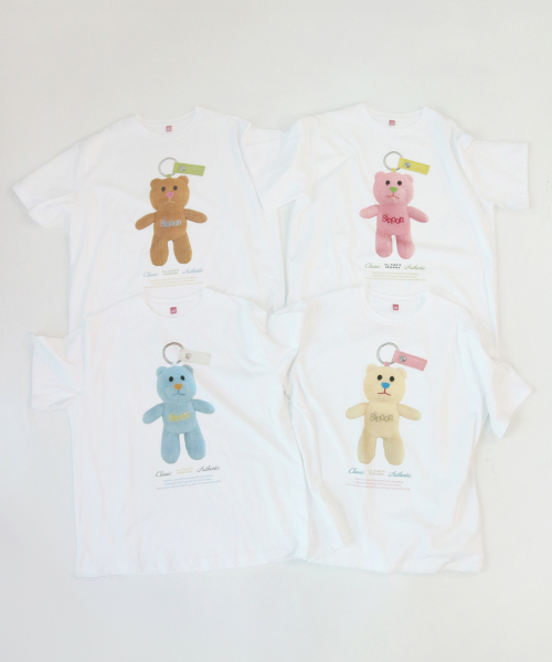 SINOON(シヌーン)の「NOONI Bear Keyring T-Shirt (Cotton Blue)(Tシャツ/カットソー・レディース・ブルー・FREE)」の4枚目の写真