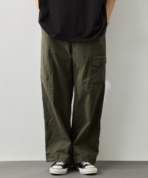 PUBLIC TOKYO(パブリックトウキョウ)の「【PUBLIC TOKYO 】コットンサージベイカーパンツ(カーゴパンツ・メンズ・ネイビー/カーキ・2/1)」の4枚目の写真