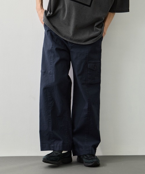 PUBLIC TOKYO(パブリックトウキョウ)の「【PUBLIC TOKYO 】コットンサージベイカーパンツ(カーゴパンツ・メンズ・ネイビー/カーキ・2/1)」の11枚目の写真