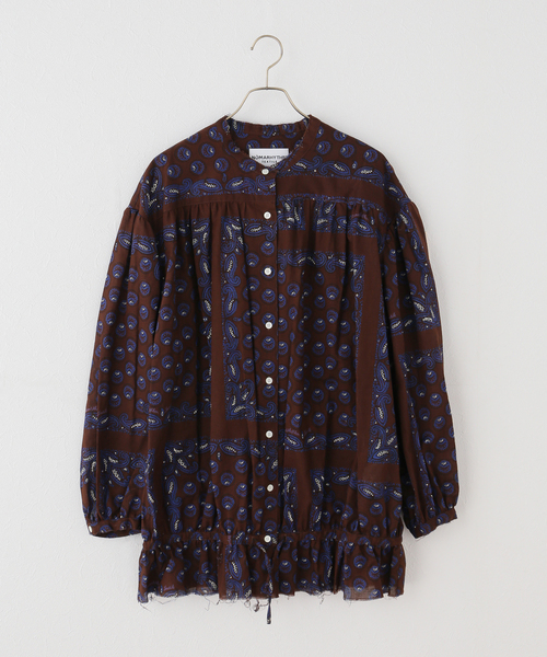 NOMARHYTHM TEXTILE 】PAISLEY GATHERED BLOUSE（シャツ/ブラウス
