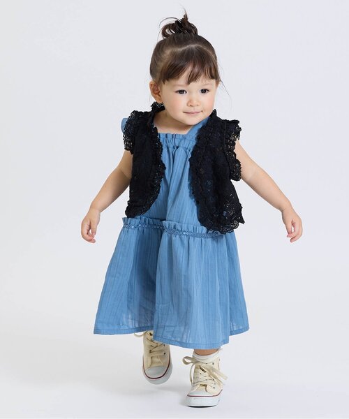 Boribon(ボリボン)の「レースショートベスト(ベスト・キッズ・オフホワイト/ブラック・90/100/110/120)」の3枚目の写真