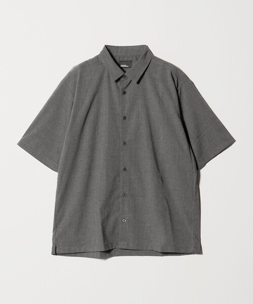green label relaxing(グリーンレーベルリラクシング)の「【WEB限定】JUST fit ウールライク ボックス シルエット 半袖 シャツ(シャツ/ブラウス・メンズ・ダークグレー/ブラック/モカ・L/XL/M/S)」の16枚目の写真