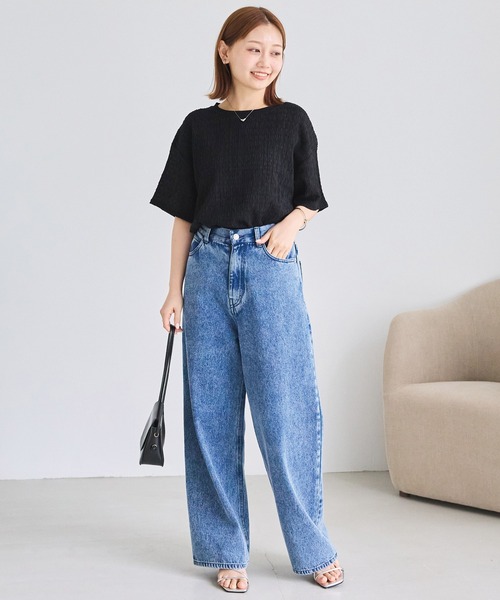 LAVEANGE(ラビアンジェ)の「楊柳ラウンドヘムカットプルオーバー(Tシャツ/カットソー・レディース・ブラック/グレー/オフホワイト・LL/M/5L/4L/3L)」の7枚目の写真
