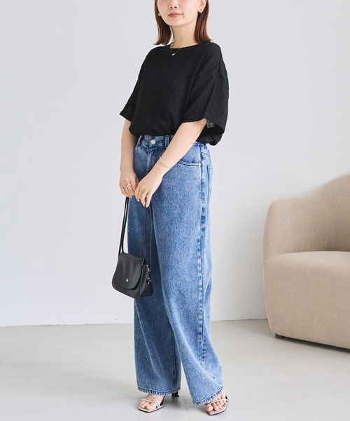 LAVEANGE(ラビアンジェ)の「楊柳ラウンドヘムカットプルオーバー(Tシャツ/カットソー・レディース・ブラック/グレー/オフホワイト・LL/M/5L/4L/3L)」の8枚目の写真