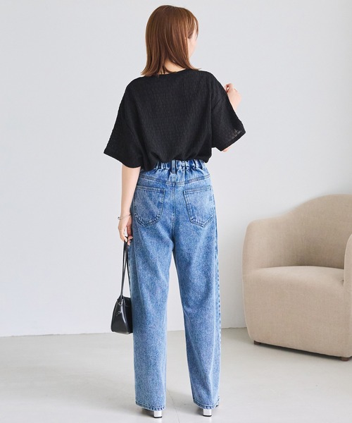 LAVEANGE(ラビアンジェ)の「楊柳ラウンドヘムカットプルオーバー(Tシャツ/カットソー・レディース・ブラック/グレー/オフホワイト・LL/M/5L/4L/3L)」の11枚目の写真