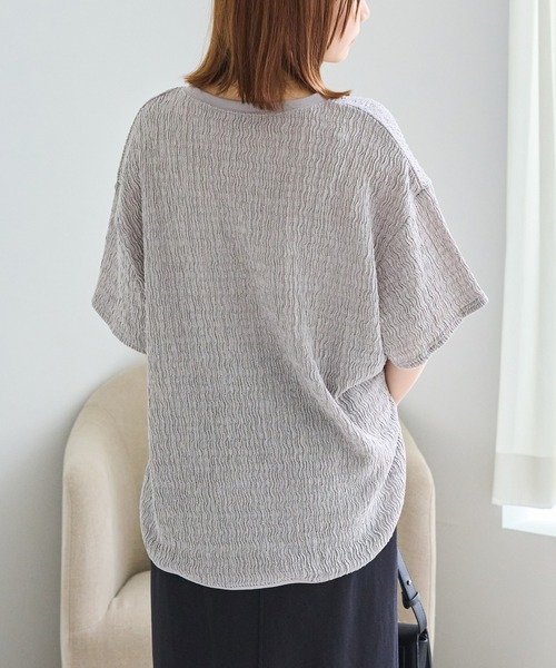 LAVEANGE(ラビアンジェ)の「楊柳ラウンドヘムカットプルオーバー(Tシャツ/カットソー・レディース・ブラック/グレー/オフホワイト・LL/M/5L/4L/3L)」の15枚目の写真