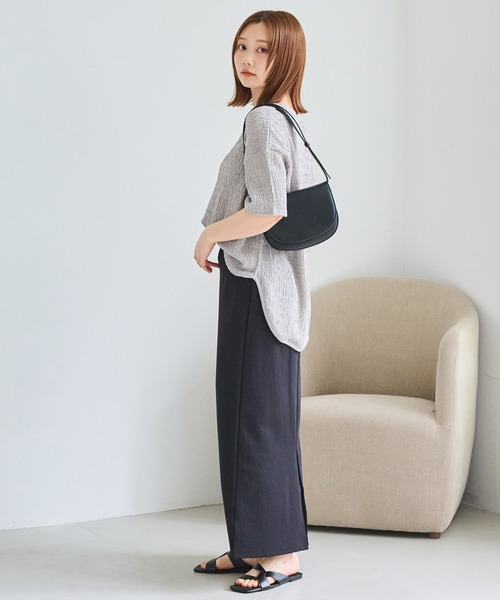 LAVEANGE(ラビアンジェ)の「楊柳ラウンドヘムカットプルオーバー(Tシャツ/カットソー・レディース・ブラック/グレー/オフホワイト・LL/M/5L/4L/3L)」の18枚目の写真