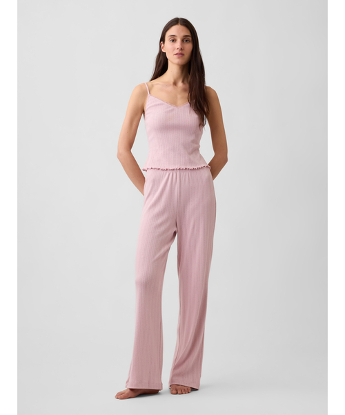 GAP(ギャップ)の「ポインテール 裾レタスフリル パジャマキャミソール(ルームウェア/パジャマ・レディース・ホワイト/オフホワイト/ピンク・M/L/S/XS/XXS)」の8枚目の写真