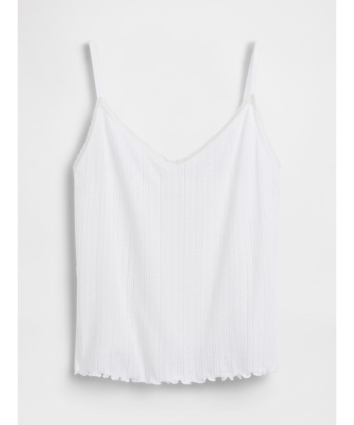 GAP(ギャップ)の「ポインテール 裾レタスフリル パジャマキャミソール(ルームウェア/パジャマ・レディース・ホワイト/オフホワイト/ピンク・M/L/S/XS/XXS)」の5枚目の写真