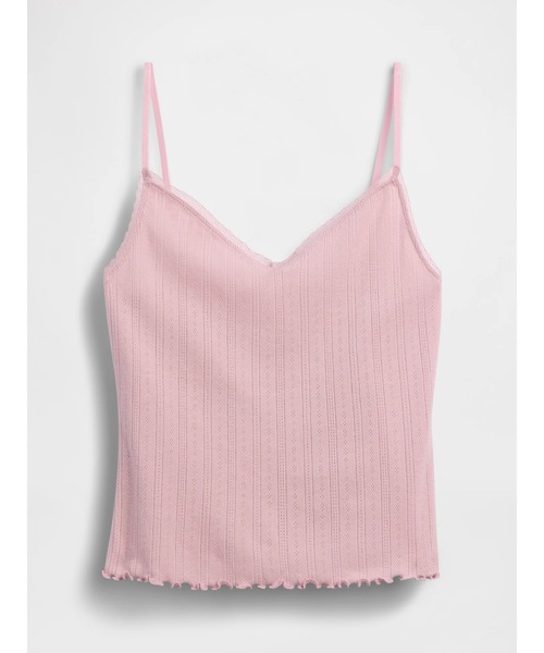 GAP(ギャップ)の「ポインテール 裾レタスフリル パジャマキャミソール(ルームウェア/パジャマ・レディース・ホワイト/オフホワイト/ピンク・M/L/S/XS/XXS)」の6枚目の写真