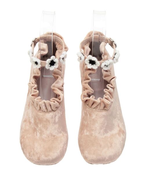 merry jenny(メリージェニー)の「flowerアンクルスラップシューズ(パンプス・レディース・ベージュ/ブラック・MEDIUM/LARGE)」の3枚目の写真