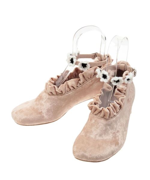 merry jenny(メリージェニー)の「flowerアンクルスラップシューズ(パンプス・レディース・ベージュ/ブラック・MEDIUM/LARGE)」の9枚目の写真