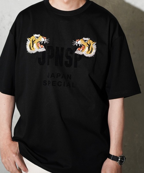 TAION(タイオン)の「TAION / タイオン TIGER EMB SS TEE <JAPAN SPECIAL> (TS01JS-PR01A)(Tシャツ/カットソー・メンズ・ブラック/ホワイト・MEDIUM/LARGE/X-LARGE)」の2枚目の写真