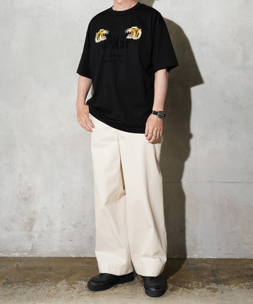 TAION(タイオン)の「TAION / タイオン TIGER EMB SS TEE <JAPAN SPECIAL> (TS01JS-PR01A)(Tシャツ/カットソー・メンズ・ブラック/ホワイト・MEDIUM/LARGE/X-LARGE)」の6枚目の写真