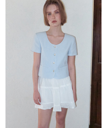 Summer Round Tweed Jacket, Light Blue