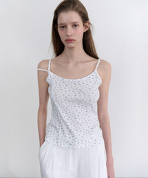 Floral double strap sleeveless (white)