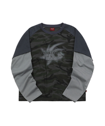 Camo Raglan Layered Sleeve charcoal