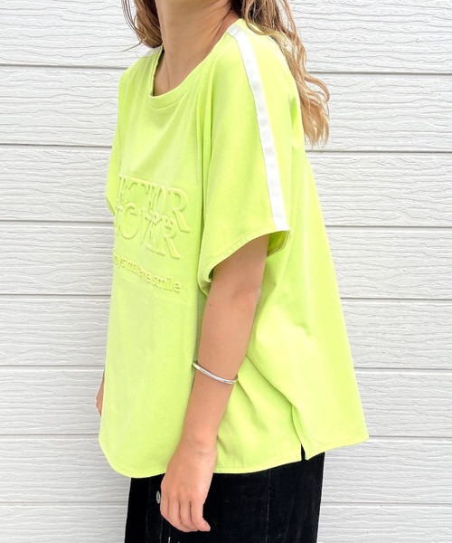 Q(キュー)の「エンボスロゴプルオーバージャージ(Tシャツ/カットソー・レディース・グレー/ライム/ブラック/オフホワイト・MEDIUM)」の19枚目の写真