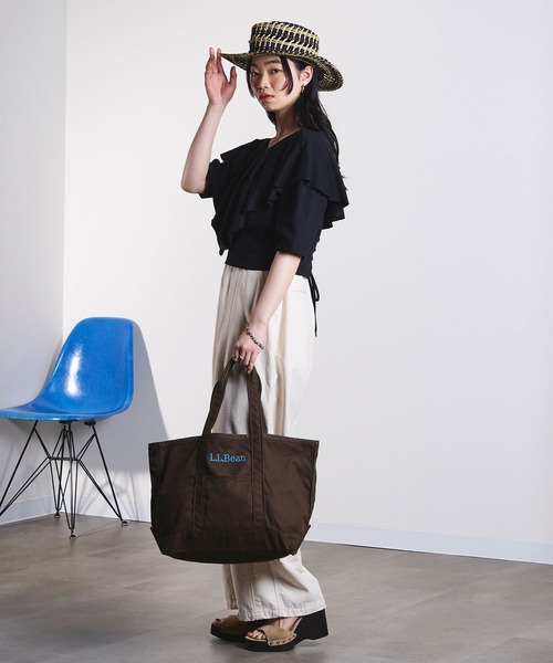 ROSE BUD(ローズバッド)の「mici/RAFFLE LACE UP TOP(Tシャツ/カットソー・レディース・オフホワイト/ブラック・ONE SIZE)」の12枚目の写真