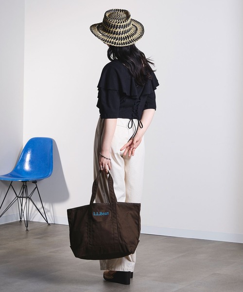 ROSE BUD(ローズバッド)の「mici/RAFFLE LACE UP TOP(Tシャツ/カットソー・レディース・オフホワイト/ブラック・ONE SIZE)」の11枚目の写真