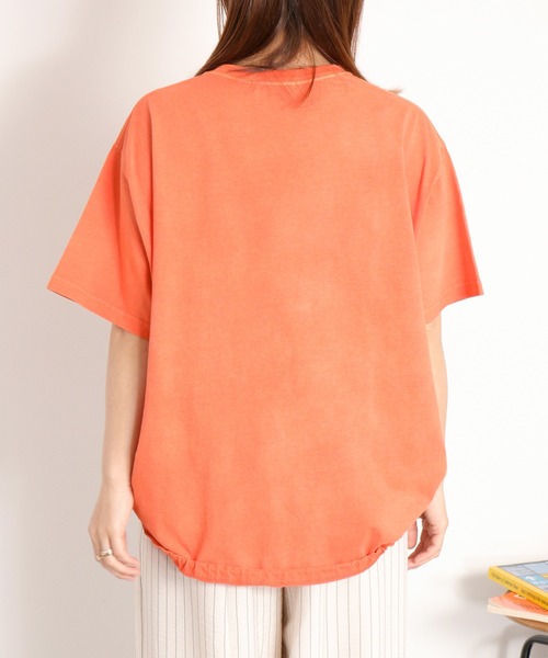 cepo（セポ）の「日焼け加工ドロストショートスリーブTee（Tシャツ/カットソー・レディース・オフホワイト/チャコール/レッド・M）」の6枚目の写真