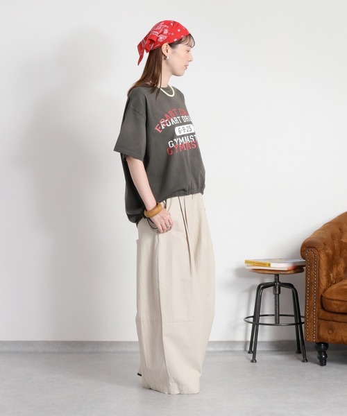 cepo（セポ）の「日焼け加工ドロストショートスリーブTee（Tシャツ/カットソー・レディース・オフホワイト/チャコール/レッド・M）」の15枚目の写真