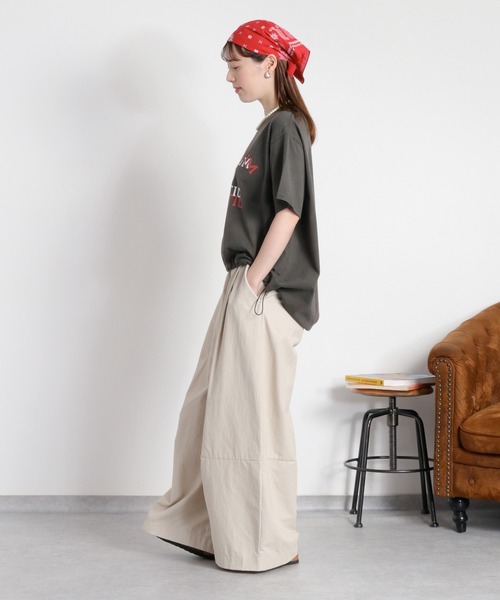 cepo（セポ）の「日焼け加工ドロストショートスリーブTee（Tシャツ/カットソー・レディース・オフホワイト/チャコール/レッド・M）」の13枚目の写真