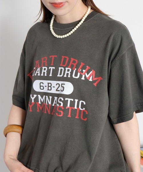 cepo（セポ）の「日焼け加工ドロストショートスリーブTee（Tシャツ/カットソー・レディース・オフホワイト/チャコール/レッド・M）」の22枚目の写真