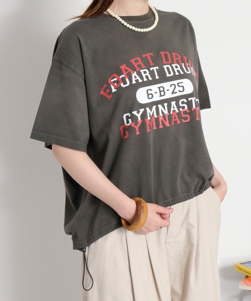 cepo（セポ）の「日焼け加工ドロストショートスリーブTee（Tシャツ/カットソー・レディース・オフホワイト/チャコール/レッド・M）」の21枚目の写真