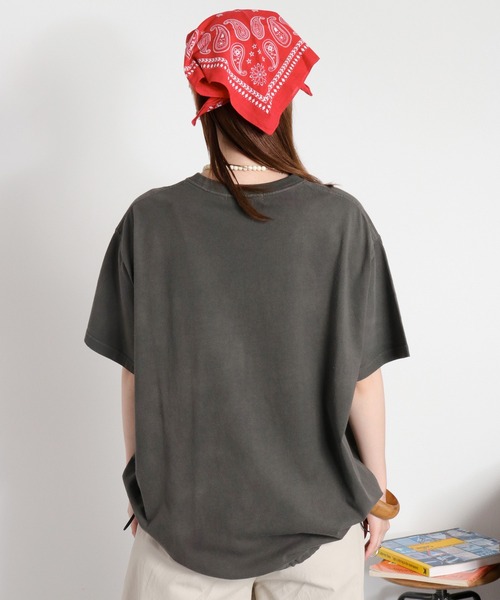 cepo（セポ）の「日焼け加工ドロストショートスリーブTee（Tシャツ/カットソー・レディース・オフホワイト/チャコール/レッド・M）」の19枚目の写真