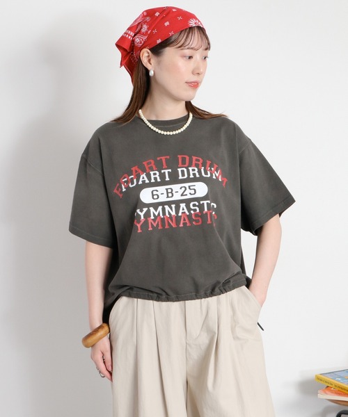 cepo（セポ）の「日焼け加工ドロストショートスリーブTee（Tシャツ/カットソー・レディース・オフホワイト/チャコール/レッド・M）」の16枚目の写真
