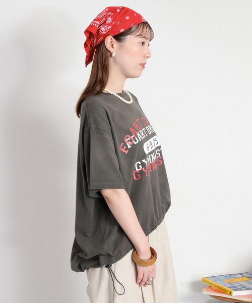 cepo（セポ）の「日焼け加工ドロストショートスリーブTee（Tシャツ/カットソー・レディース・オフホワイト/チャコール/レッド・M）」の20枚目の写真