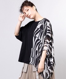 切替アシンメトリーTシャツ
