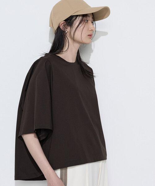 Gabardine K.T(ギャバジンケーティー)の「〔 +サイズ 〕 プレーティング天竺 テントラインプルオーバー(Tシャツ/カットソー・レディース・ミント/ブルー/ブラウン・13号)」の5枚目の写真
