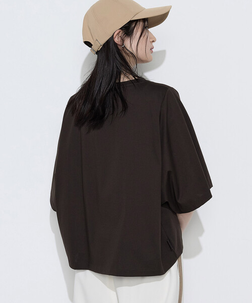 Gabardine K.T(ギャバジンケーティー)の「〔 +サイズ 〕 プレーティング天竺 テントラインプルオーバー(Tシャツ/カットソー・レディース・ミント/ブルー/ブラウン・13号)」の6枚目の写真